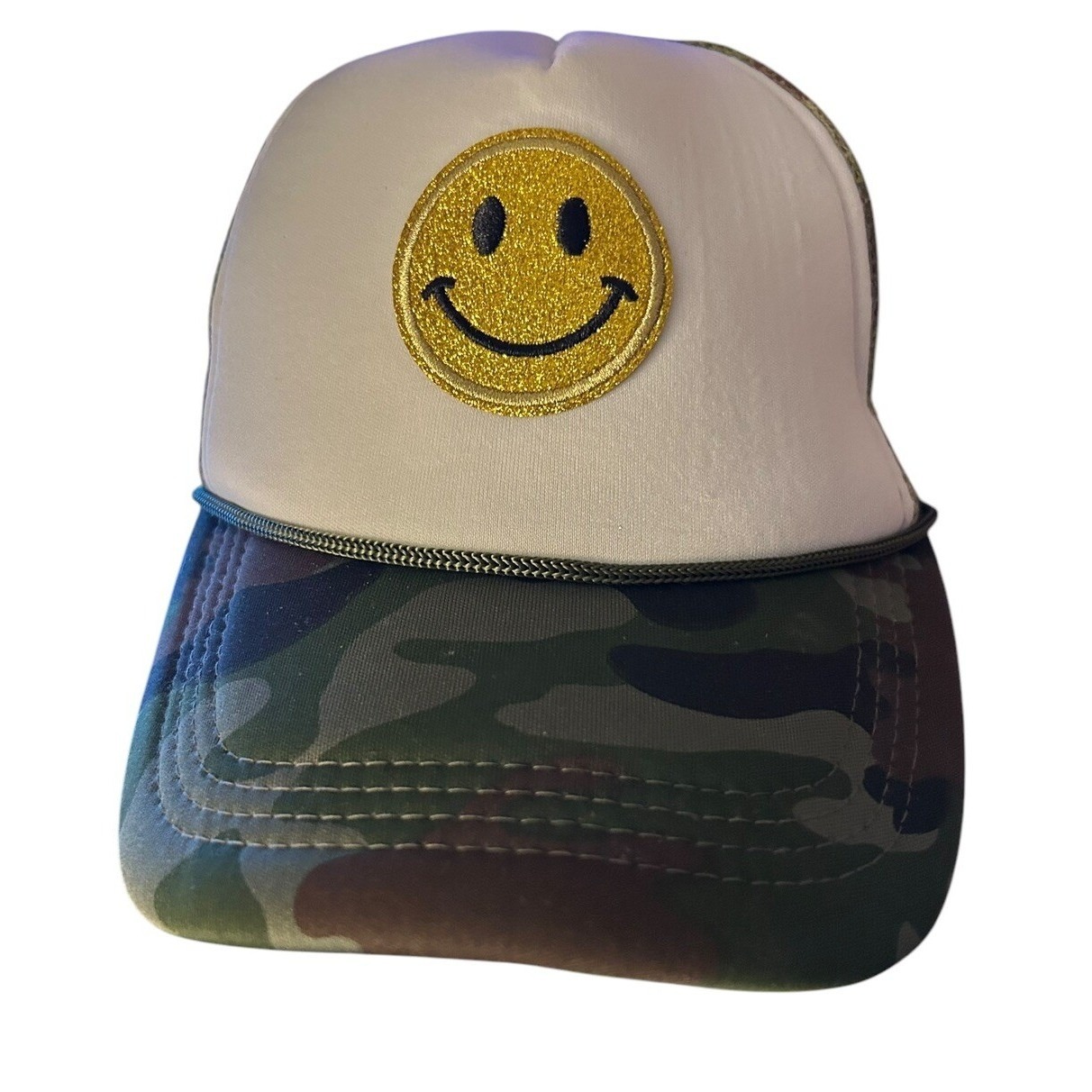 Smile Face Camo Adjustable Snapback Cap Hat